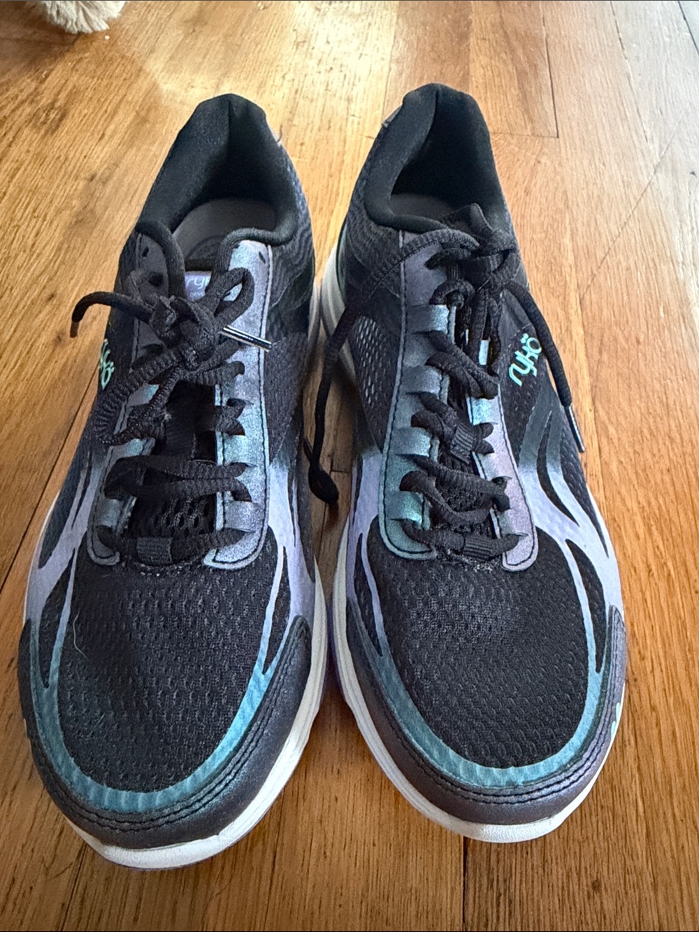 Ryka Women's Black with Teal Accent Athletic Sneakers